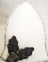 шапка для бани с дубовыми листочками, белая, жар-банька