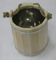 ведро "емеля" 10л, с нержавеющей вставкой, банный эксперт