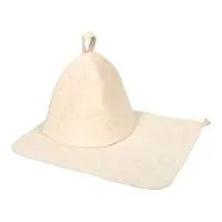 набор из 2-х предметов (шапка,коврик) белый "hot-pot" банные штучки