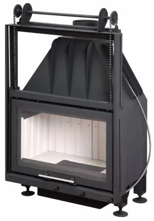 топка каминная альфа 800кв с контргрузом черный шамот патрубок ф200, экокамин 