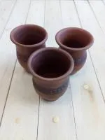 стакан глиняный 0,2л, с орнаментом, ручная работа, шд