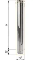 дымоход нержавеющий (430/0,5 мм) ф250 l=1,0м