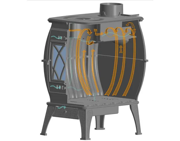 печь-камин отопительно-варочная прометалл бахта серый